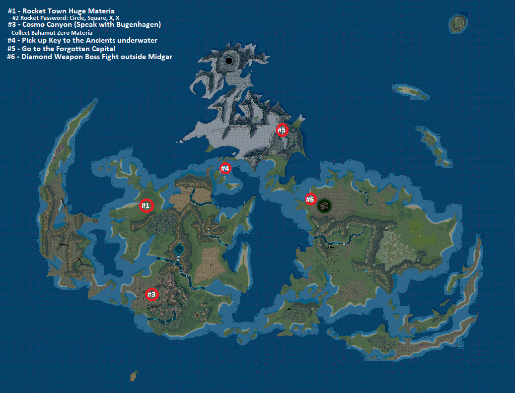 End of Disc 2 Map Locations